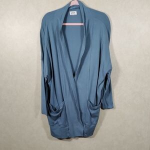 01103 Pact muted green organic cotton knit open front jacket XL/XXL